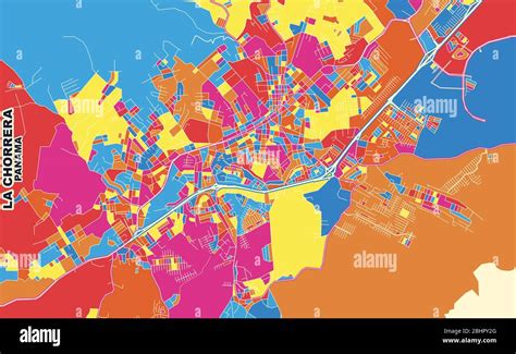 Mapa Vectorial Colorido De La Chorrera Panam Oeste Panam Plantilla