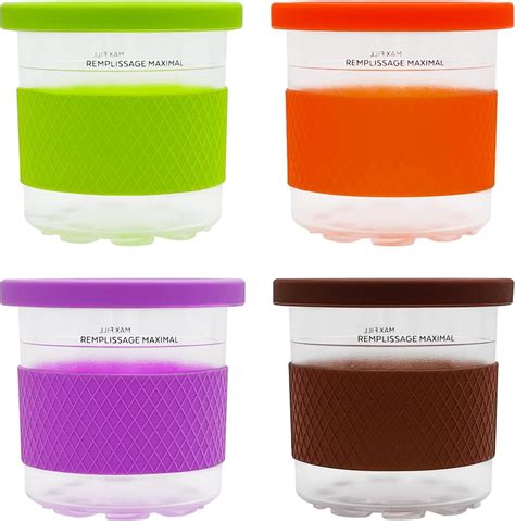 Cxq 4 Pack Replacement Ice Cream Pints With Silicone Lids