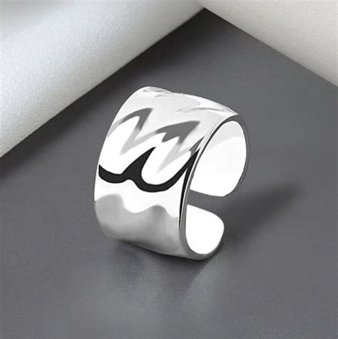 Bague Large Ajustable Plaqu E En Argent Bijoux Femme Cadeau