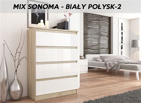 Komoda 4 SZAFKA Sonoma WYSOKI POŁYSK LAKIER FRONT ERLI pl