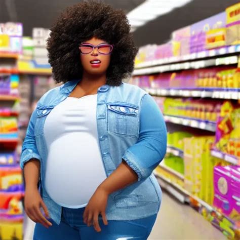 High Quality Still Of Black Bbw Woman In Wal Mart Stable Diffusion