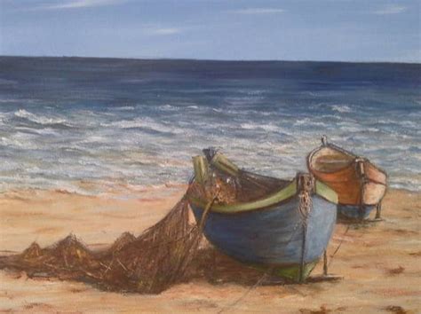 Peinture De Barques Huile Sur Toile Marine De Bateaux Art Etsy