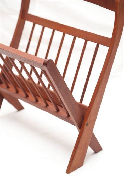 Danish Teak Mid Century Modern Magazine Rack At 1stdibs