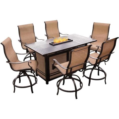 Agio Somerset Piece Rectangular Outdoor Bar Height Dining Set With