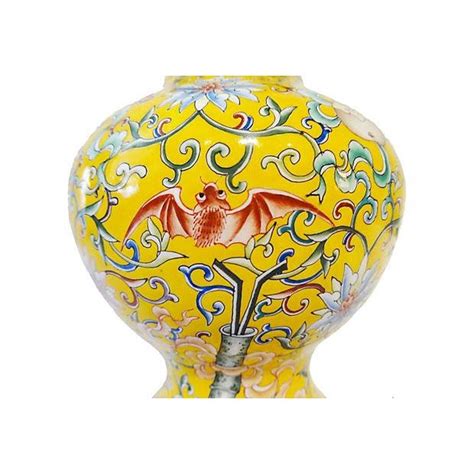 Imperial Yellow Enamel Vase Chairish