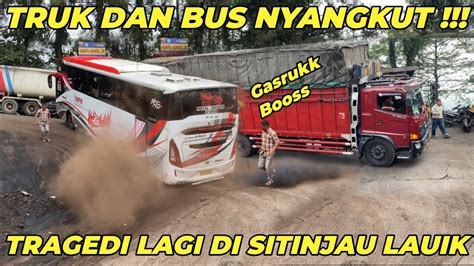 Tragedi Hari Ini Bus Nyangkut Truk Nyaris Tumbang Di Tikungan Viral