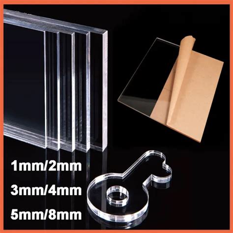 CLEAR ACRYLIC PERSPEX Sheet Custom 1mm 2mm 3mm 4mm 5mm 8mm Thick Cut To