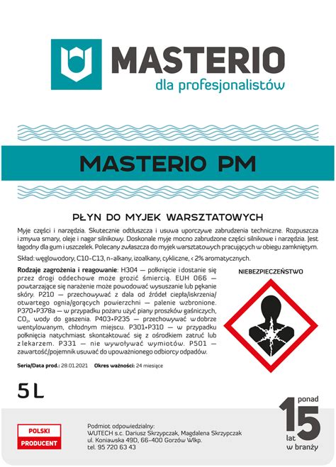 Płyn do myjki warsztatowej PM 10l 2 x op 5l Masterio 10 L Chemia