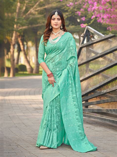 Buy Sariya Woven Design Zari Pashmina Banarasi Saree Sarees For Women