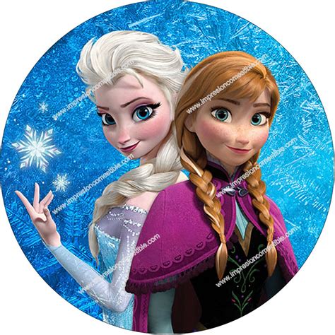 Impresi N Comestible Tarta Frozen Anna Y Elsa Env O H