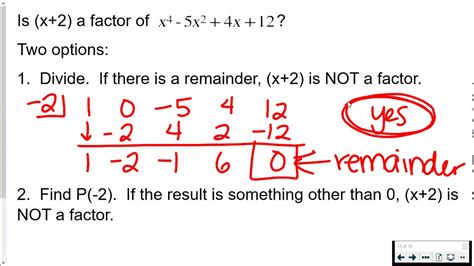 Remainder Theorem and Synthetic Division - YouTube