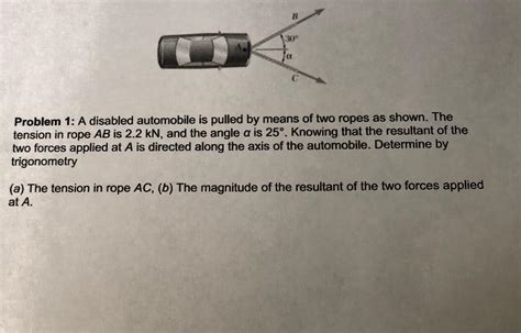 Solved A Problem A Disabled Automobile Is Pulled By Chegg