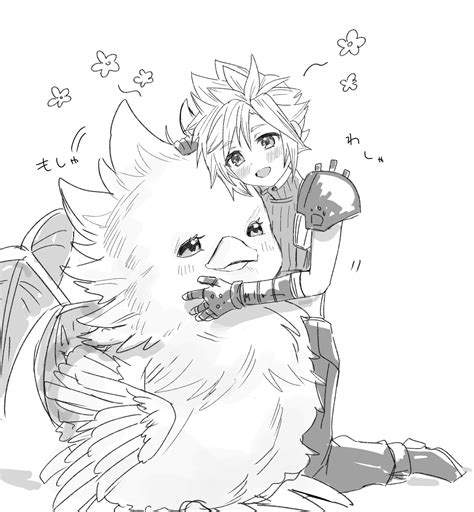 Cloud Strife And Chocobo Final Fantasy And 2 More Drawn By Keiseki1