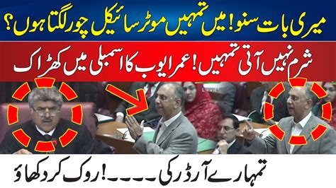 Tum Order Do Gay Mujhe Rook Kar Deikhao Sharm Nahi Ati PTI Umer Ayub Got Fire In Assembly