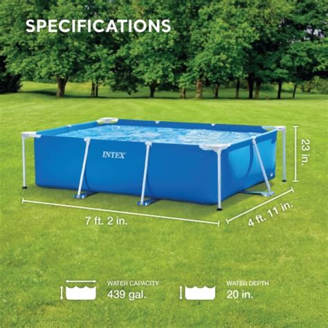 Intex 86 X 23 Rectangular Frame Above Ground Outdoor Splash Swimming