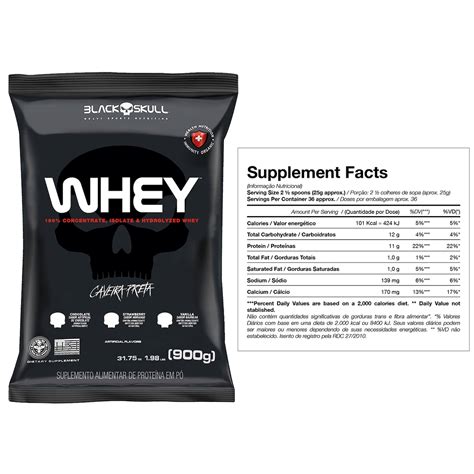 Kit Black Skull Whey Protein Isolado Baunilha G Creatina