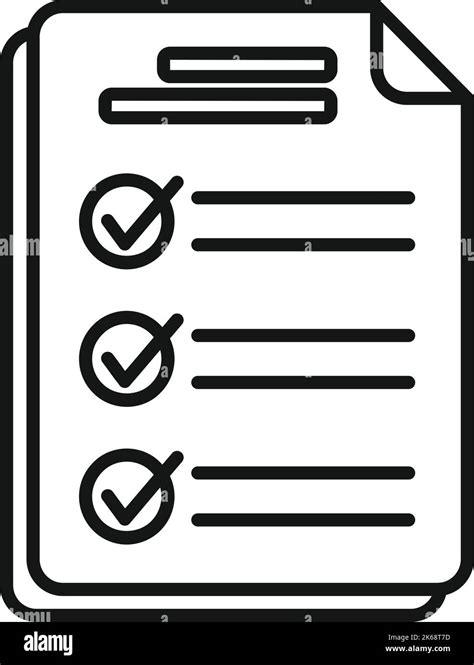 Paper Mark Test Icon Outline Vector Exam Answer Form Sheet Stock