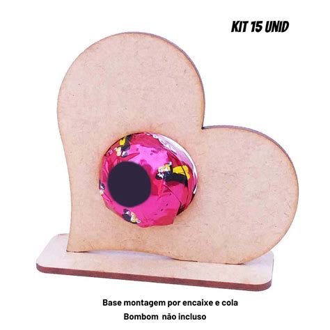 Kit 15 Coração mdf cru porta bombom 10 cm namorados amor dia das mães