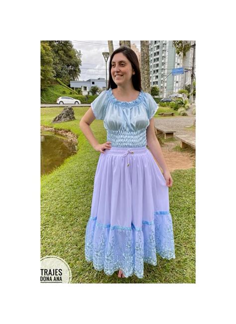 Saia De Umbanda Branca Com Tule Azul Trajes Dona Ana