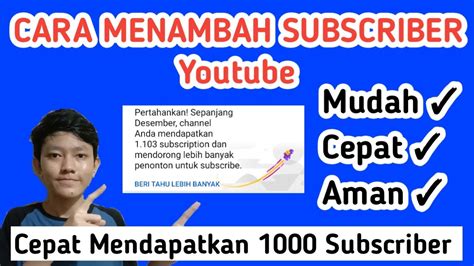 Cara Menambah Subscriber Youtube Untuk Pemula Saling Subscribe