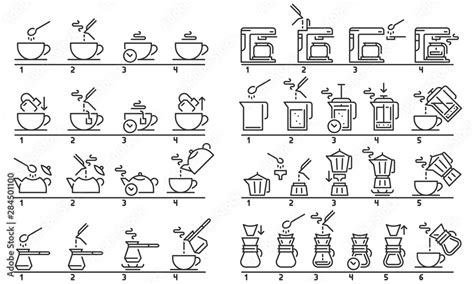 Brewing Tea And Coffee Instruction Preparing Green Tea Bag Hot Drinks