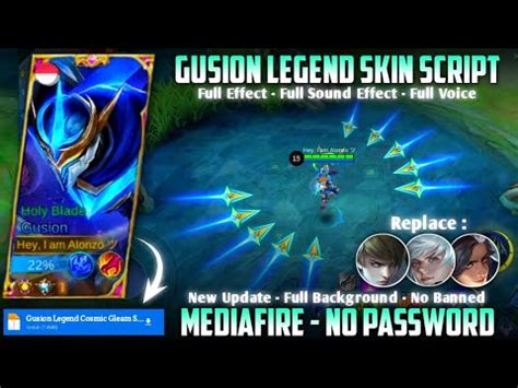 Gusion Legend Cosmic Gleam Skin Script No Password MediaFire Full