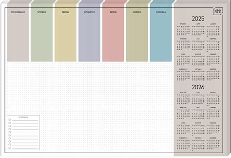 PLANER BIUWAR PODKŁADKA KALENDARZ NA BIURKO 2025 2026 16503896927