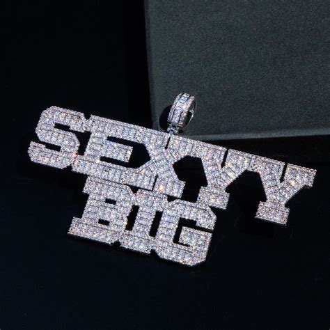 Custom Baguette Cut Letters Name Pendant Helloice Jewelry