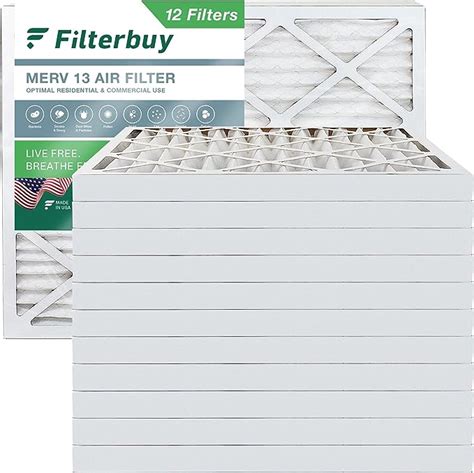 Filterbuy 20x25x2 Air Filter Merv 13 Optimal Defense 12 Pack Pleated