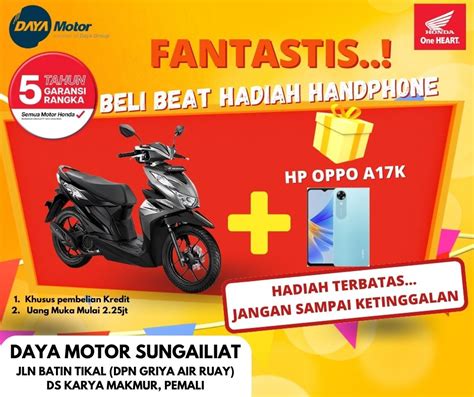 Buruan Beli New Beat Di Daya Motor Sungailiat Berhadiah Handphone