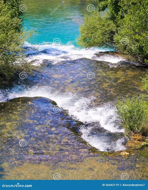 River Korana Near Village Of Rastoke Near Slunj In Croatia Tall Trees