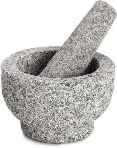 Ezahk Mortar And Pestle Set Stone Ginger Garlic Crusher For Kitchen