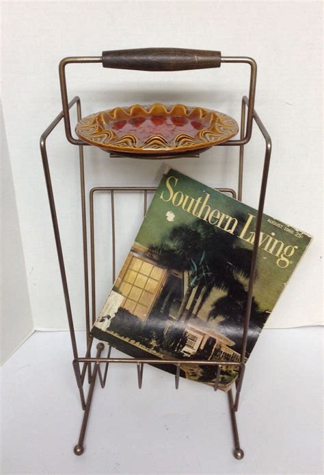 Vintage Ashtray Magazine Rack Metal Smoking Stand Mid Century Ashtray