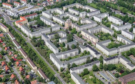 Luftbild Rostock Wohngebiets Siedlung Clara Zetkin Str Ernst