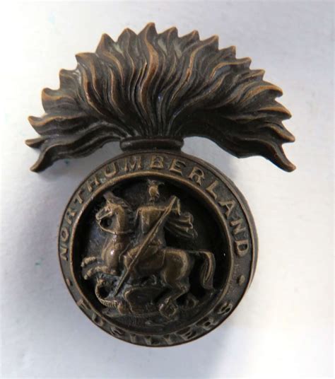 Northumberland Fusiliers Officer Cap Collar Badge By Gaunt