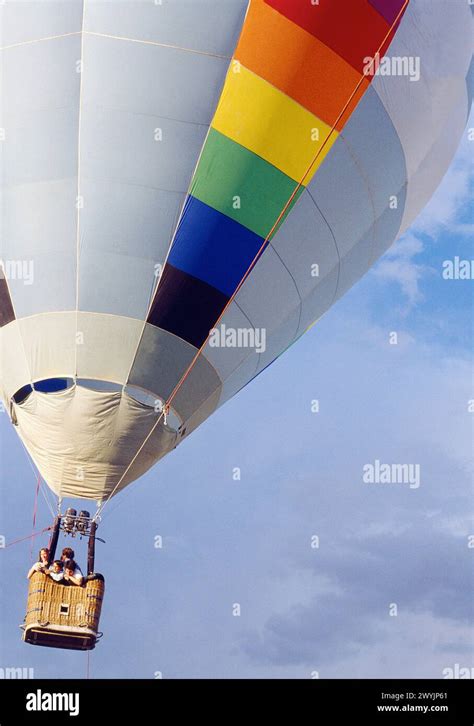 Passengers In A Hot Air Balloon Stock Photo Alamy