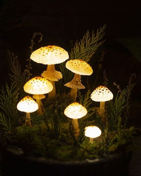 Honey Mushrooms Lamp By Thesnowmade Mushroom Lights Mushroom Lamp