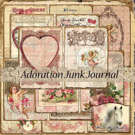 Valentine Junk Journal 5x7 Kit Instant Download Printable Digital