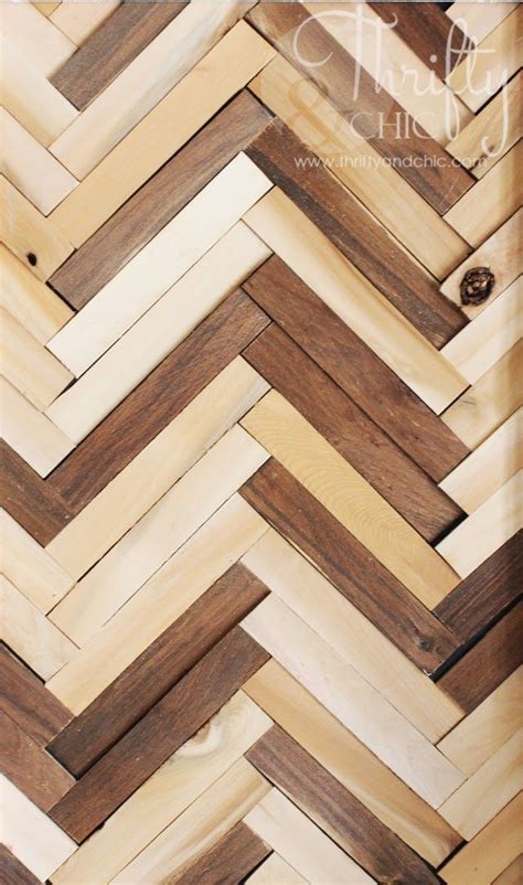 Diy Herringbone Wall Art Using Wood Shims In Herringbone Wall