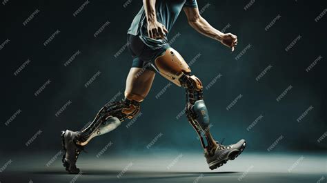 Premium AI Image | Prosthetic leg running poster with copy space