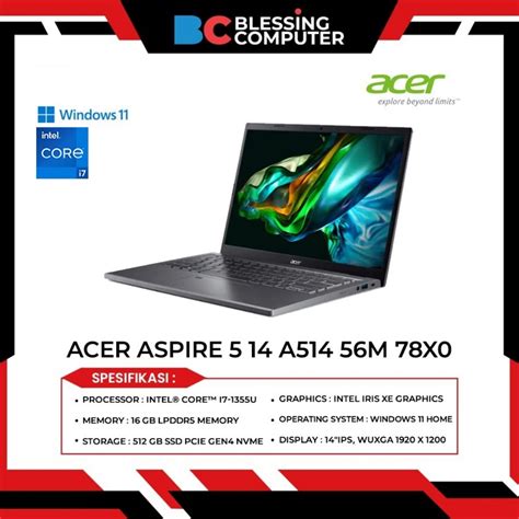 Jual Acer Aspire A M Mr Core I U Gb Gb Iris Xe