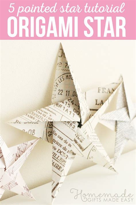 Folding 5 Pointed Origami Star Christmas Ornaments