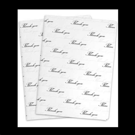 Office | New10 Sheets White With Black Thank You Tissue Paper 20 X 14 ...