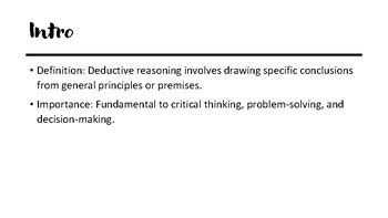 Deductive Reasoning Ppt By Courntey Brown Tpt