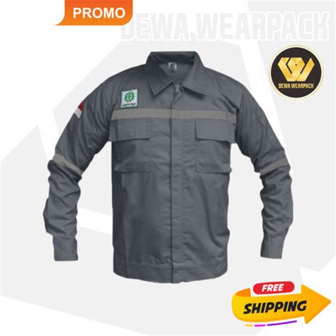 Jual Wearpack Safety Baju Proyek Kemeja Atasan Warna Abu Polos XXL