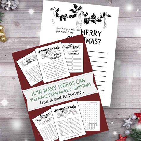 How Many Words Can You Make From Merry Christmas Printables Once