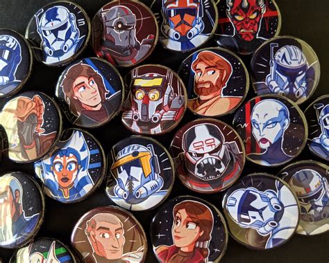 Star Wars The Clone Wars Assorted Small Pinback Buttons Etsy