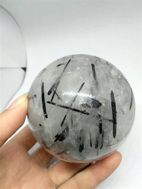 G Natural Black Tourmaline Crystal Quartz Crystal Ball Sphere