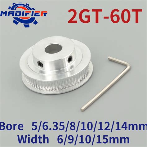 60 Teeth GT2 Timing Pulley Bore 5mm 6 35mm 8mm 10mm 12mm 14mm For Belt