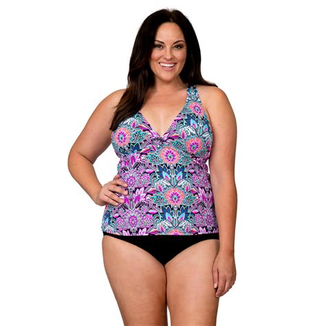 Leilani Plus Size Underwire Tankini Set Gypsy Pink Swimsuits Just For Us